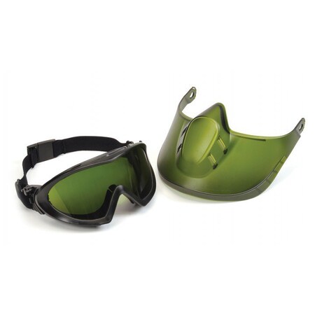 Pyramex - Capstone - Direct/Indirect Goggle with IR3 Lens and Green Tinted Faceshield GG504TSHIELDIR3